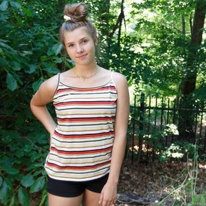 Multicolored striped tank top
